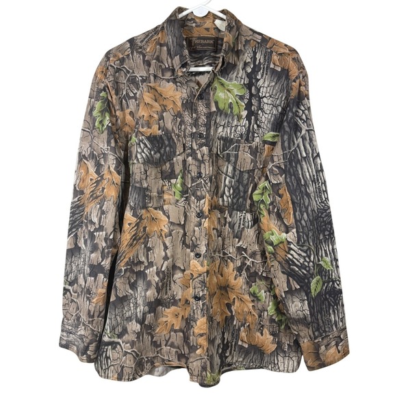Vintage Trebark Lynch Superflauge Camo Shirt Mens LG Button Down Hunting Cotton - Picture 2 of 8